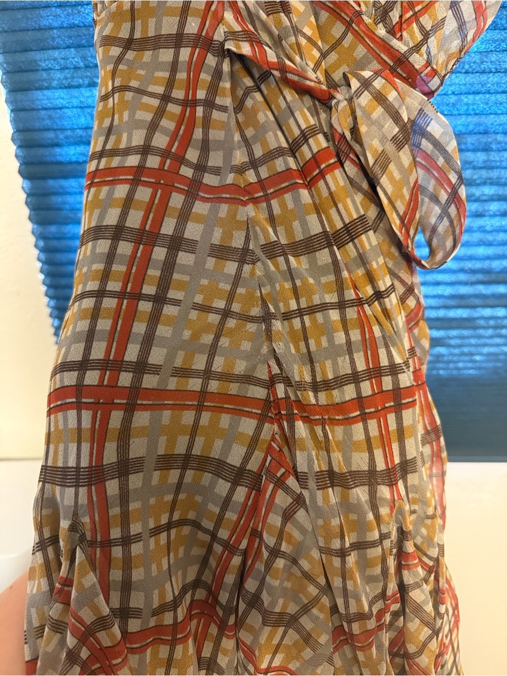 Doen Plaid Silk Dress - Picture 3 of 8